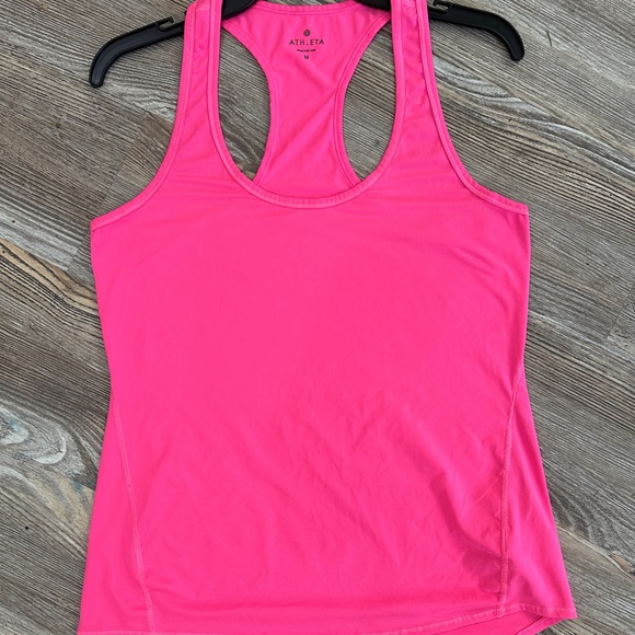 Athleta Bright Pink Workout Athletic Razorback Tank Top - medium- Athletic Shirt - Picture 1 of 7
